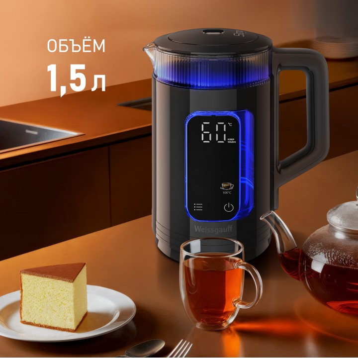 Фото Alt Чайник электрический Weissgauff  WK 1520 Db Touch BodyCool - 3