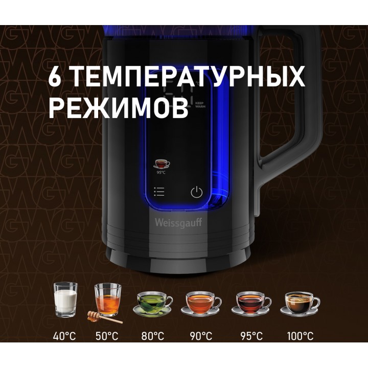 Фото Alt Чайник электрический Weissgauff  WK 1520 Db Touch BodyCool - 4