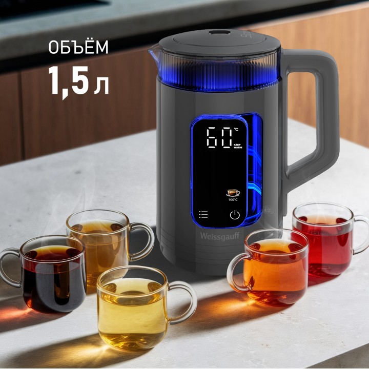 Фото Alt Чайник электрический Weissgauff  WK 1520 Dt Touch BodyCool - 3