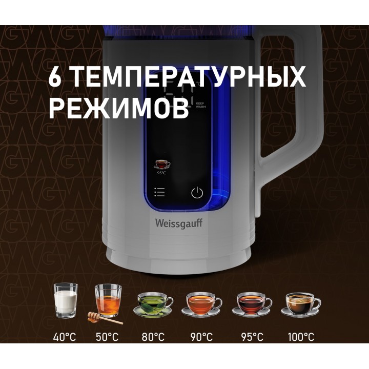 Фото Title Чайник электрический Weissgauff WK 1520 Dw Touch BodyCool - 4 Фото Alt Чайник электрический Weissgauff WK 1520 Dw Touch BodyCool - 4