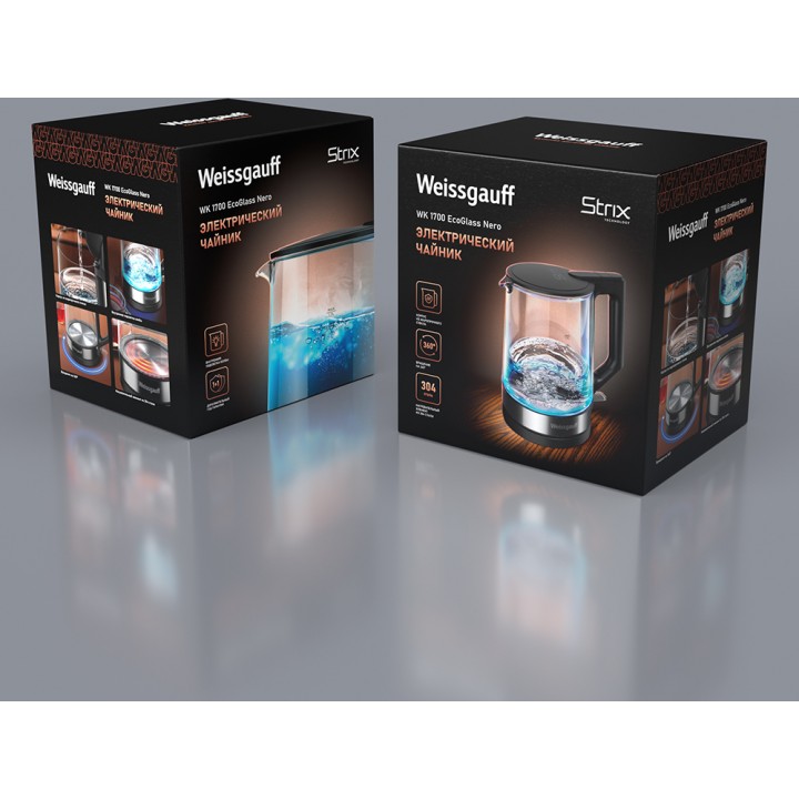 Фото Alt Чайник электрический Weissgauff  WK 1700 EcoGlass Nero - 18