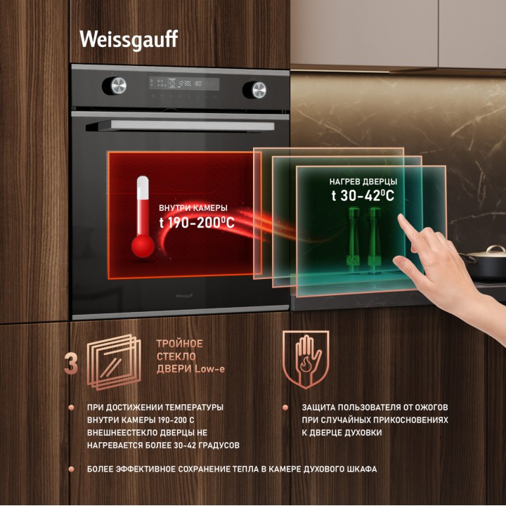 Фото Alt Духовой шкаф Weissgauff  EOM 751 PDBSX - 4