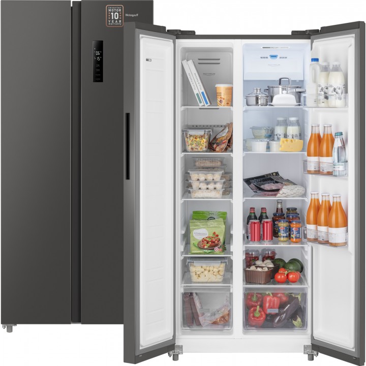 Фото Alt Отдельностоящий холодильник с инвертором Weissgauff  WSBS 500 Inverter NoFrost Dark Grey - 9