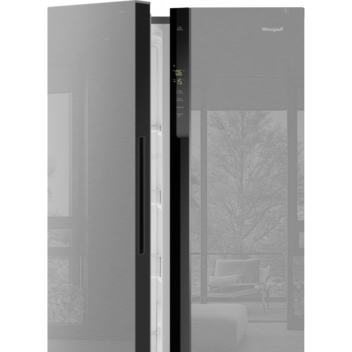 Фото Title Отдельностоящий холодильник с инвертором Weissgauff WSBS 500 Inverter NoFrost Inox Glass - 21 Фото Alt Отдельностоящий холодильник с инвертором Weissgauff WSBS 500 Inverter NoFrost Inox Glass - 21