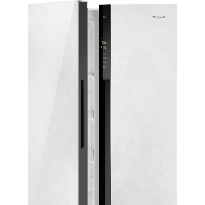 Фото Title Отдельностоящий холодильник с инвертором Weissgauff WSBS 500 Inverter NoFrost White Rock Glass - 21 Фото Alt Отдельностоящий холодильник с инвертором Weissgauff WSBS 500 Inverter NoFrost White Rock Glass - 21