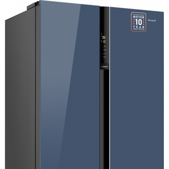 Фото Title Отдельностоящий холодильник с инвертором Weissgauff WSBS 600 NoFrost Inverter Blue Glass - 20 Фото Alt Отдельностоящий холодильник с инвертором Weissgauff WSBS 600 NoFrost Inverter Blue Glass - 20