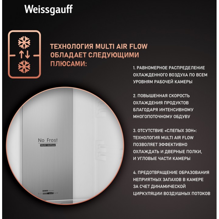 Фото Title Отдельностоящий холодильник Weissgauff WRK 195 D Full NoFrost Beige Glass - 3 Фото Alt Отдельностоящий холодильник Weissgauff WRK 195 D Full NoFrost Beige Glass - 3