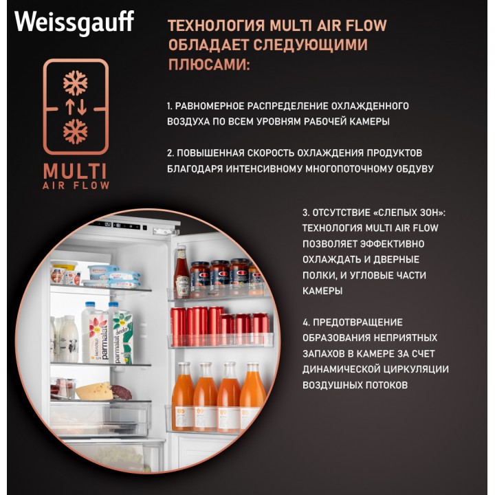 Фото Title Встраиваемый холодильник с инвертором Weissgauff WRKI 178 Total NoFrost Premium EcoFresh - 5 Фото Alt Встраиваемый холодильник с инвертором Weissgauff WRKI 178 Total NoFrost Premium EcoFresh - 5