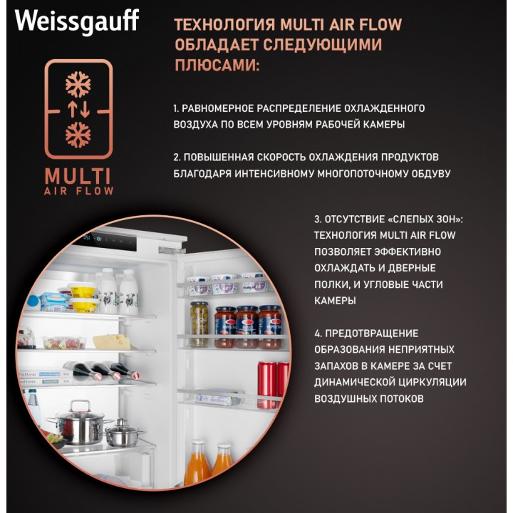 Фото Title Встраиваемый холодильник с инвертором Weissgauff WRKI 1969 Total NoFrost Premium EcoFresh - 5 Фото Alt Встраиваемый холодильник с инвертором Weissgauff WRKI 1969 Total NoFrost Premium EcoFresh - 5
