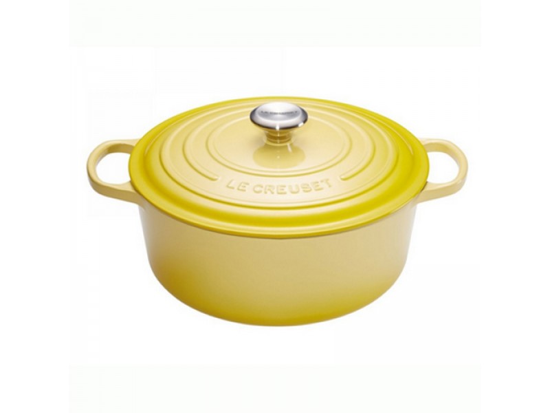 Фото Alt Кастрюля круглая 22 см Жёлтый, стальная ручка, Le Creuset, 21177224032430, Чугун