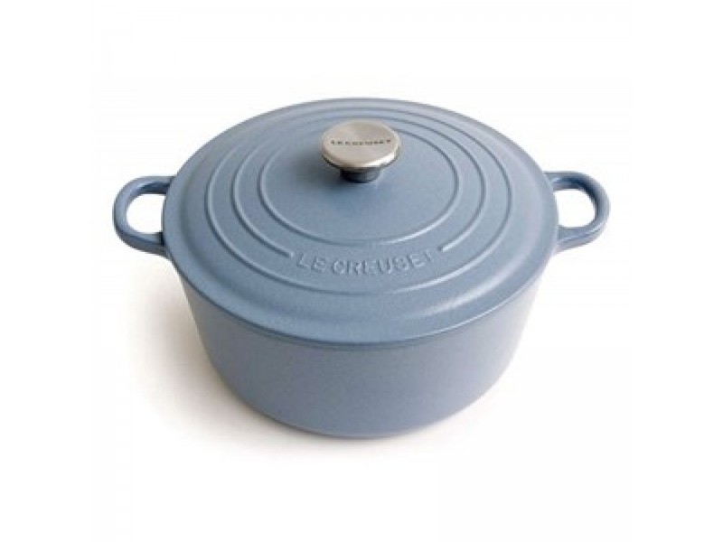 Фото Alt Кастрюля круглая 26 см Голубой минерал, стальная ручка, Le Creuset, 21001264514461, Чугун