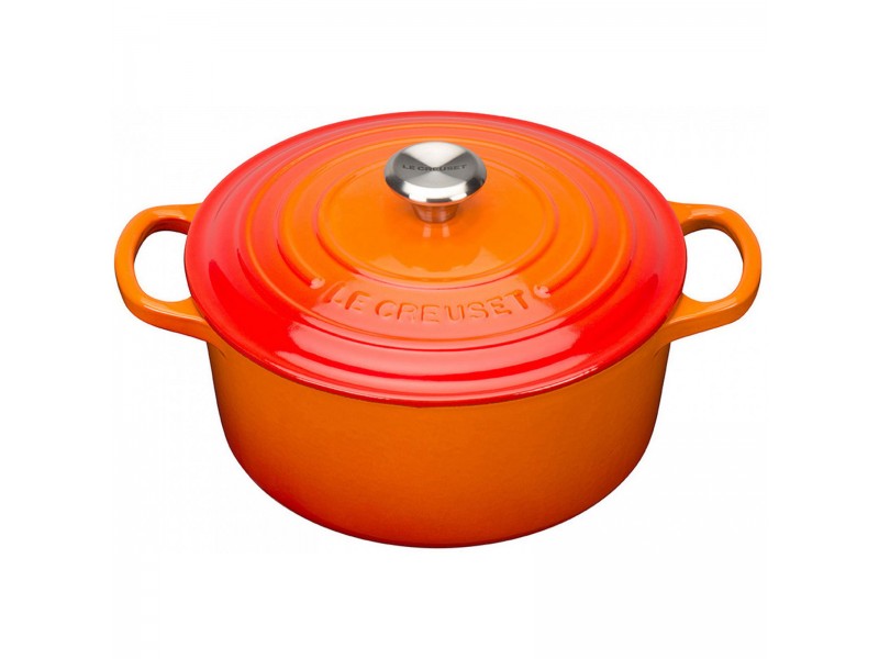 Фото Alt Кастрюля круглая 24 см Огненная лава, стальная ручка, Le Creuset, 21177240902430, Чугун