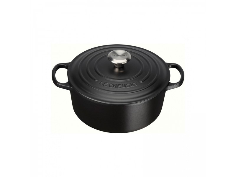 Фото Alt Кастрюля круглая 26 см Чёрный, стальная ручка, Le Creuset, 21177260000430, Чугун
