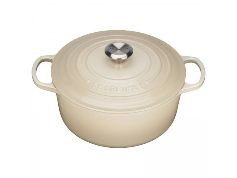 Фото Alt Кастрюля круглая 26 см Песочный, стальная ручка, Le Creuset, 21177266802430, Чугун
