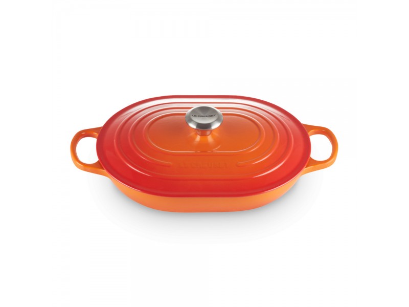 Фото Alt Кастрюля низкая Oblong 31 см Огненная лава, стальная ручка, Le Creuset, 21112310902430, Чугун