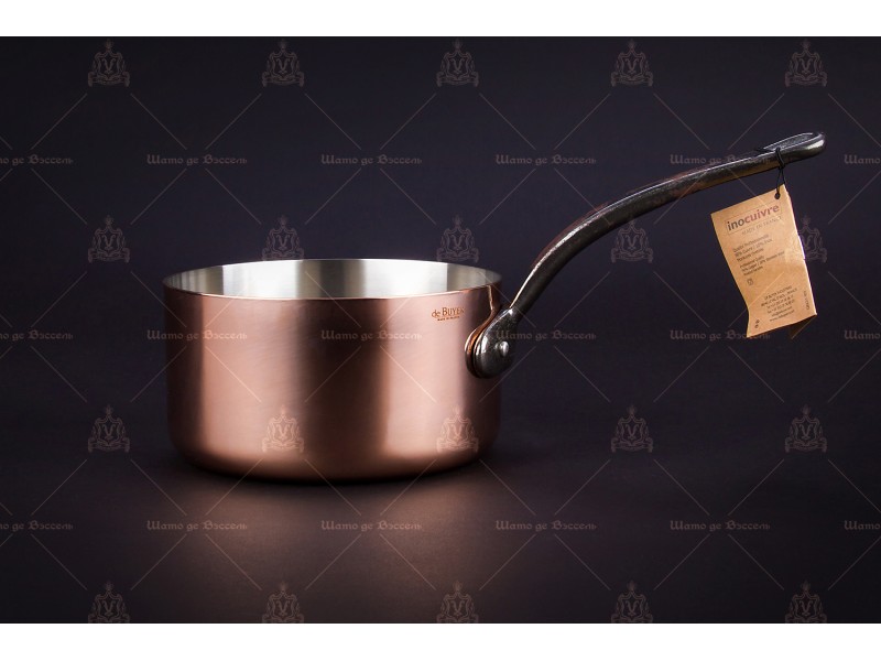 Фото Alt Кастрюля с ручкой De Buyer классическая медь, ручки чугун 6460.18