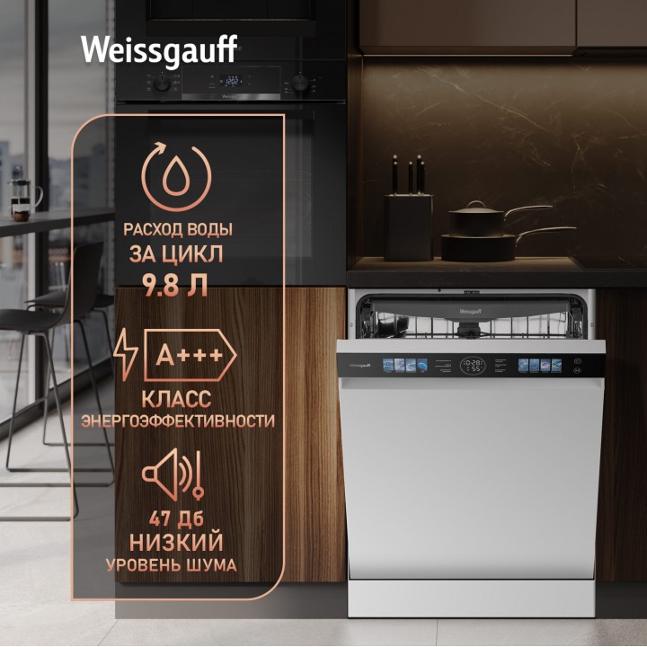 Фото Title Посудомоечная машина с инвертором Weissgauff DW 999 Touch Inverter Dual Fan Dry - 16 Фото Alt Посудомоечная машина с инвертором Weissgauff DW 999 Touch Inverter Dual Fan Dry - 16