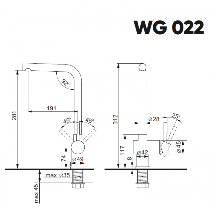 Фото Alt Смеситель Weissgauff  WG 022304 Steel - 2