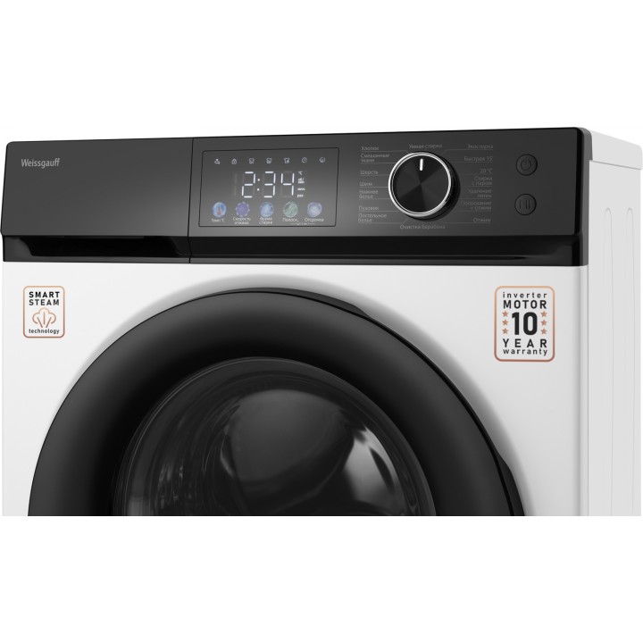 Фото Title Cтиральная машина с инвертором и паром Weissgauff WM 45126 Inverter Steam Color Touch - 19 Фото Alt Cтиральная машина с инвертором и паром Weissgauff WM 45126 Inverter Steam Color Touch - 19