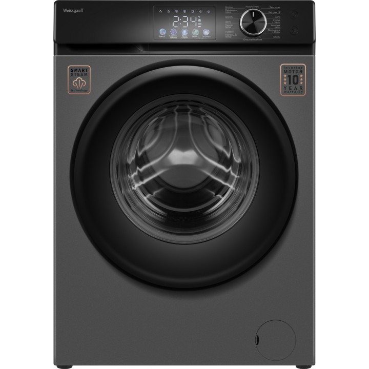 Фото Title Cтиральная машина с инвертором и паром Weissgauff WM 45127 Inverter Steam Color Touch Grey - 14 Фото Alt Cтиральная машина с инвертором и паром Weissgauff WM 45127 Inverter Steam Color Touch Grey - 14