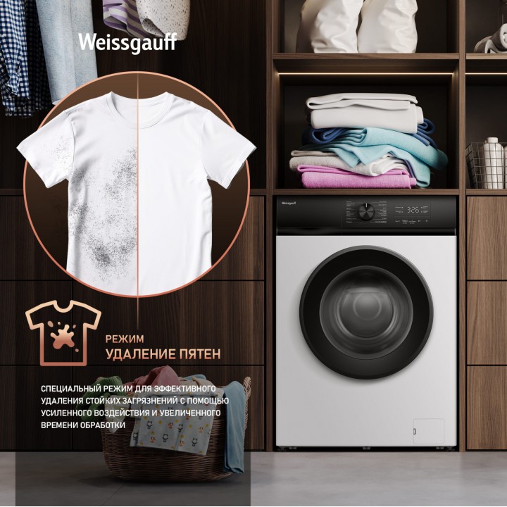 Фото Alt Cтиральная машина с инвертором и паром Weissgauff  WM 45128 Inverter Steam - 6