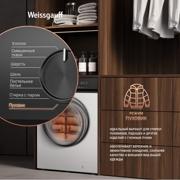 Фото Alt Cтиральная машина с инвертором и паром Weissgauff  WM 45128 Inverter Steam - 8