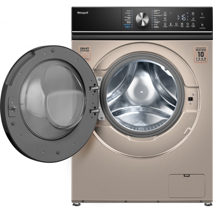 Фото Title Cтиральная машина с инвертором и паром Weissgauff WM 47148 DC Inverter Steam Champagne - 14 Фото Alt Cтиральная машина с инвертором и паром Weissgauff WM 47148 DC Inverter Steam Champagne - 14