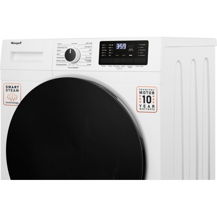 Фото Alt Cтиральная машина с инвертором и паром Weissgauff  WM 61212 DC Inverter Steam - 13