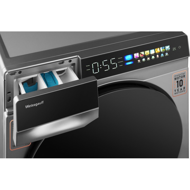 Фото Alt Cтиральная машина с инвертором и паром Weissgauff  WM 998 Full Touch DC Inverter Steam Silver - 16