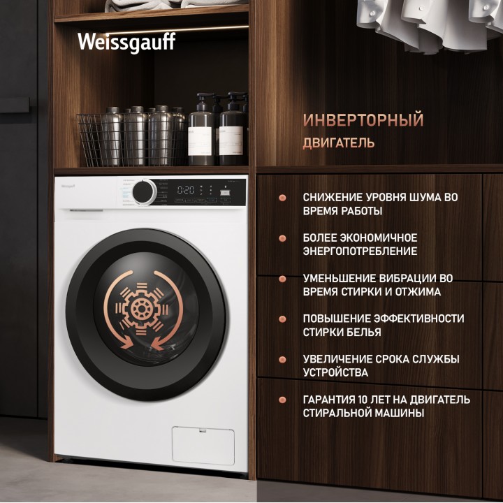 Фото Alt Стиральная машина с инвертором и паром Weissgauff  WM 591412 Inverter Steam - 3