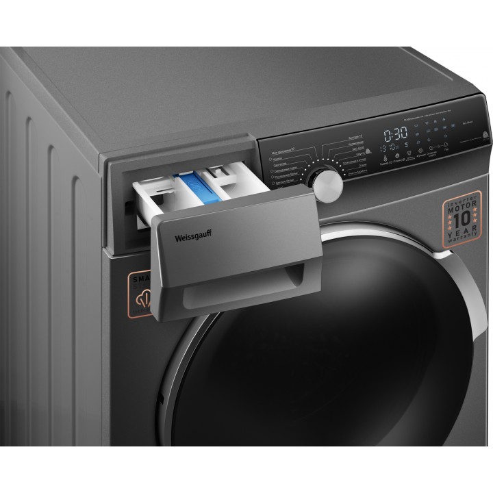 Фото Alt Стиральная машина с инвертором и паром Weissgauff  WM 59412 DC Inverter Steam Silver - 21