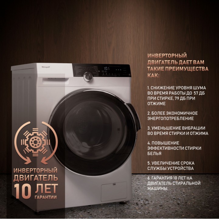 Фото Alt Стиральная машина с сушкой, инвертором и паром Weissgauff  WMD 4748 DC Inverter Steam - 3