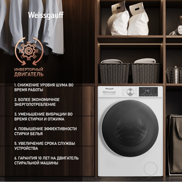 Фото Alt Стиральная машина с сушкой, инвертором и паром Weissgauff  WMD 58411 Smart Inverter Steam - 6