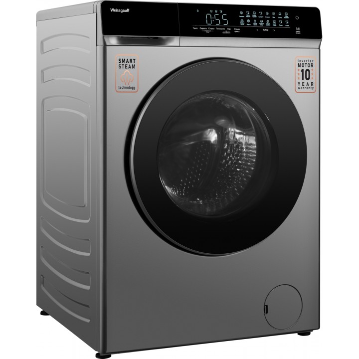 Фото Title Стиральная машина с сушкой, инвертором и паром Weissgauff WMD 888 Touch Inverter Steam Silver - 13 Фото Alt Стиральная машина с сушкой, инвертором и паром Weissgauff WMD 888 Touch Inverter Steam Silver - 13