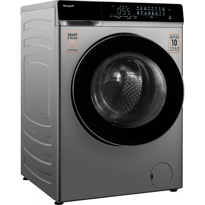 Фото Title Стиральная машина с сушкой, инвертором и паром Weissgauff WMD 888 Touch Inverter Steam Silver - 14 Фото Alt Стиральная машина с сушкой, инвертором и паром Weissgauff WMD 888 Touch Inverter Steam Silver - 14