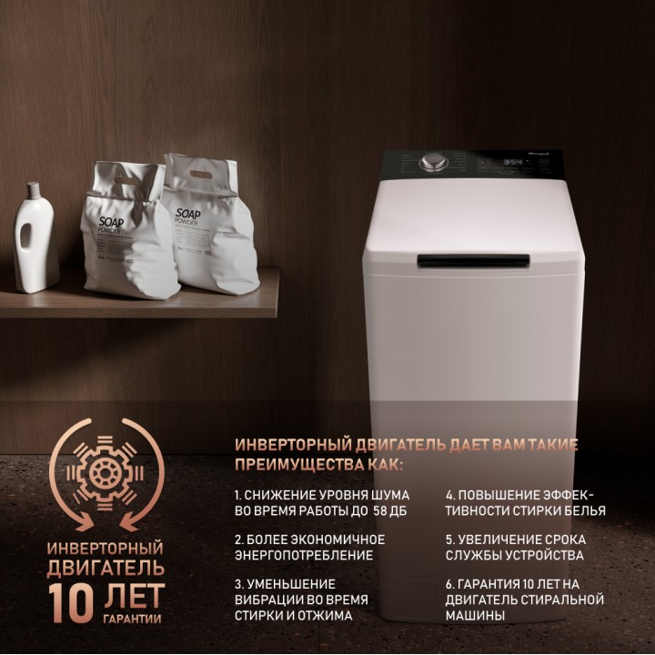 Фото Alt Стиральная машина с вертикальной загрузкой и инвертором Weissgauff  WM 40580 TD Inverter - 2