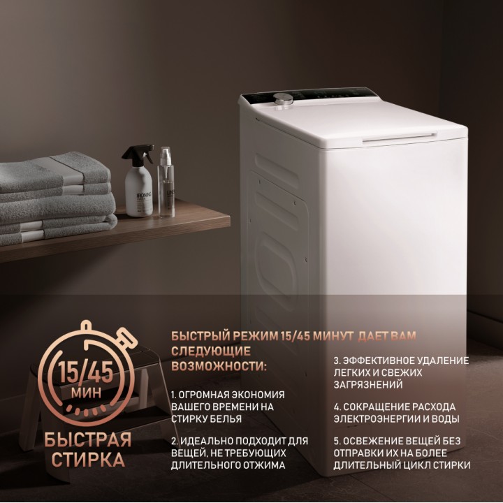 Фото Alt Стиральная машина с вертикальной загрузкой, инвертором и паром Weissgauff  WM 40970 TD Inverter Steam - 5
