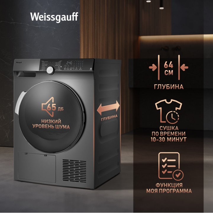 Фото Alt Сушильная машина с инвертором Weissgauff  WD 599 DC Inverter Heat Pump Silver - 1