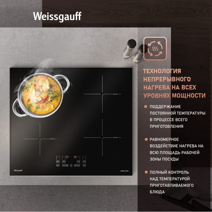 Фото Alt Индукционная варочная панель с инвертором Weissgauff  HI 640 BSCM - 1