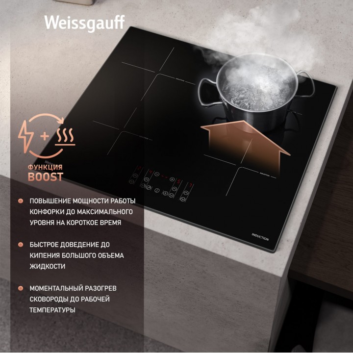 Фото Alt Индукционная варочная панель с инвертором Weissgauff  HI 640 BSCM - 4