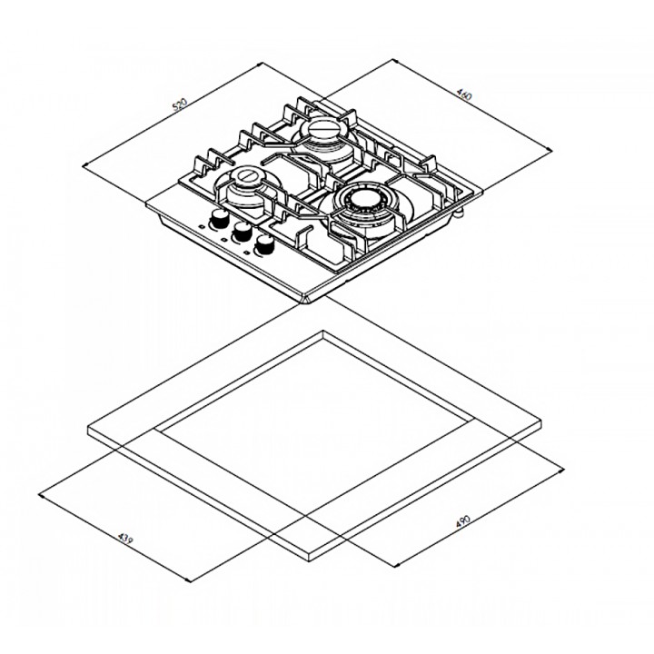 Фото Alt Варочная панель Weissgauff  HGG 451 BGV Nano Glass - 15