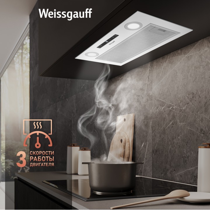 Фото Alt Кухонная встраиваемая вытяжка Weissgauff  BOX 1200 WH - 3