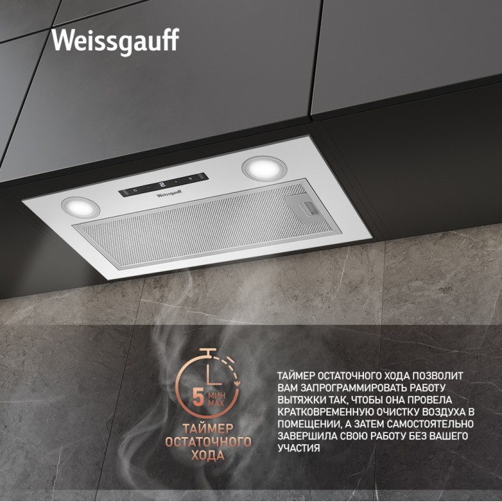 Фото Alt Кухонная встраиваемая вытяжка Weissgauff  BOX 1200 WH - 4