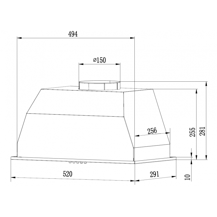 Фото Alt Кухонная встраиваемая вытяжка Weissgauff  BOX 1200 WH - 16