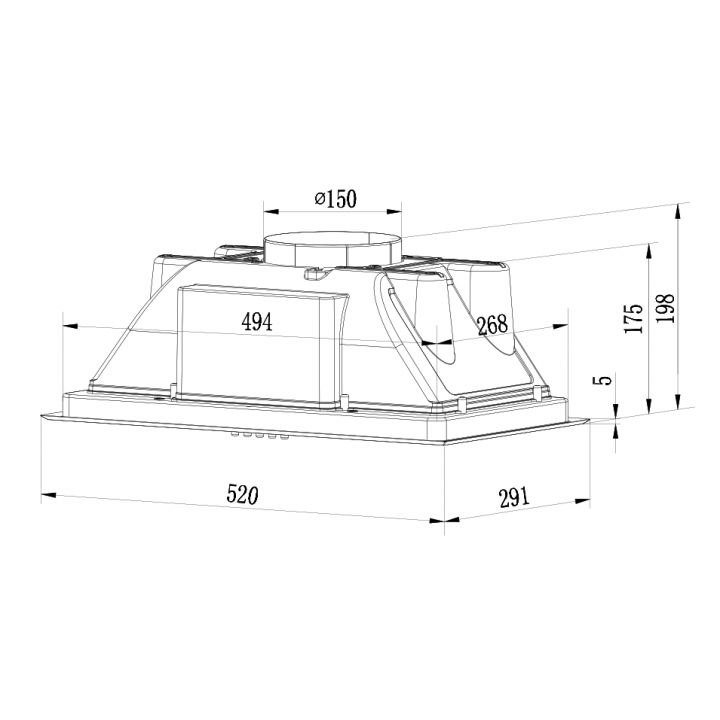 Фото Alt Кухонная встраиваемая вытяжка Weissgauff  BOX 900 PB WH - 15