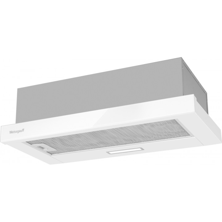Кухонная встраиваемая вытяжка Weissgauff  TEL 600 2M White Glass