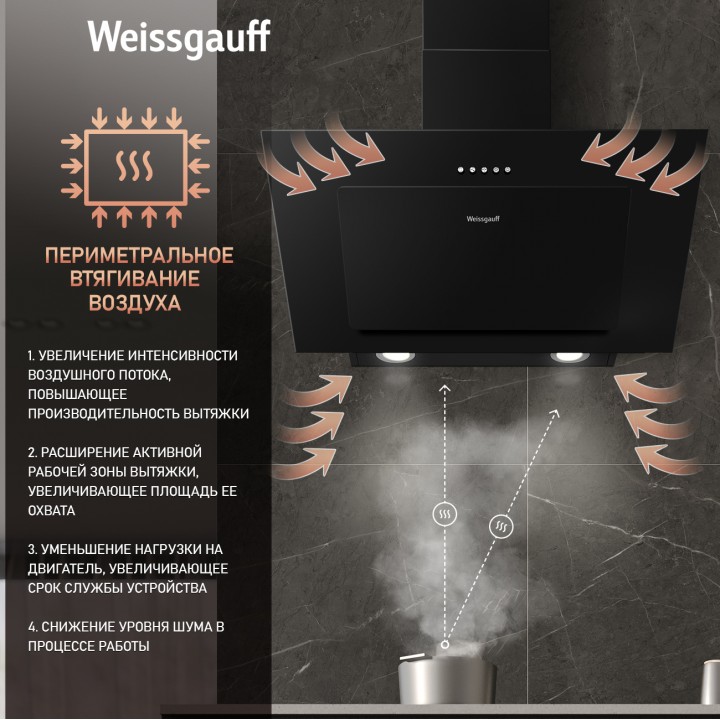 Фото Alt Купольная вытяжка Weissgauff  Yota 600 PB BL - 1
