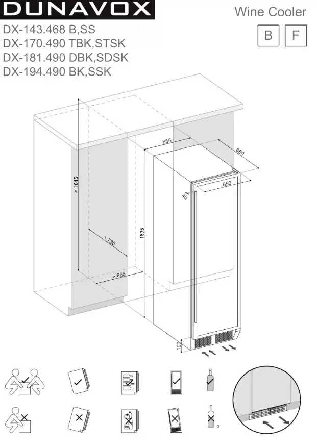 Фото Title Винный шкаф Dunavox DX-143.468B - 3 Фото Alt Винный шкаф Dunavox DX-143.468B - 3