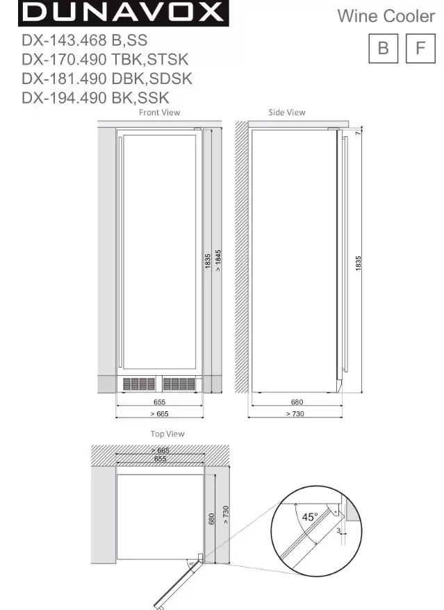 Фото Title Винный шкаф Dunavox DX-143.468B - 4 Фото Alt Винный шкаф Dunavox DX-143.468B - 4