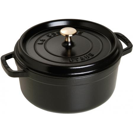 Staub 1102625 Кокот круглый, 26 см, 4,6 л, черный | Rustirka.RU - Интернет-магазин надежной бытовой техники в Москве